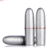 200 adet Taşınabilir Boş Gümüş Bullet Şekli Ruj Tüp Dudak Parlatıcısı Tüpler DIY Makyaj Araçları Plastik Şişeler 12.1mmHigh QTY