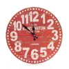 Väggklockor D3 Vintage Style Icke-ticking Silent Antique Wood Clock for Home Kitchen Office Jun29
