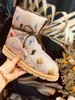 2021 space fashion women's short boots with old flower pattern design multi-color anti-skid outsole and flat bottomed bare boot to keep warm