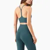 Yoga Outfit Sports Bra High Impact Rembourré Mince Bandoulière Halter Entraînement Sous-vêtements Crop Top Femmes Gym Pushup Gilet Brassiere H8209596