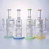 Großhandel 11 Zoll Glasbong Birdcage Perc Wasserpfeifen Dab Rig Double Stereo Matrix Bohrinseln Bongs mit trockenen Kräutern Rauchpfeifen Schüssel Wasserpfeife Wachs Gerades Rohr 5 mm dick