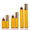 3 ML 5 ML 10 M Boş Amber Parfüm Cam Rulo Şişe Metal Top Ile Küçük Kahverengi Rulo Flakon Doldurulabilir Şişeler