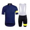 Rapha Team Cykling Kortärmad Jersey Bib Shorts Sätter Mäns Sommar Andas MTB Bike Outfits Utomhus Sport Uniform Y21032009