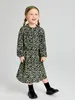 Toddler Girls Allover Print Frilled Neck Bishop Sleeve Dress SHE