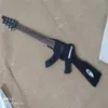 6-string gun electric guitar, AK gun matte black, mahogany fingerboard, chrome plated Bridge