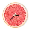 Orange Lemon Fruits Wall Clock in the Kitchen Lime Pomelo Modern Design Clocks Watch Home Decor Wall Art Horologe Non Ticking 210325