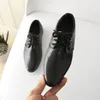 Men Oxford Prints Classic Style Dress Shoes Leather Black Red Grey Lace Up Formal Fashion Business