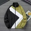 Moda Homens Bomber Windbreaker Jaqueta Primavera Outono Homens Casuais Com Capuz Jaqueta Esportado Esportes Ao Ar Livre Runny Fitness Patchwork Rating 210818