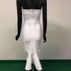 Берешеное платье повязки женщины лето сексуальный клуб белый bodycon вечеринка знаменитость элегантная дама одежда 210515