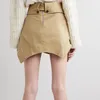 Jupes asymétriques décontractées femme taille haute avec ceintures froncées irrégulières Angleterre Style Mini jupe femmes mode 210521