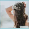 Sieraden sieradenbride hoofddeksels bruidsmeisje handgemaakte faux parelbladeren tiara bruiloft aessories haarclips barettes drop levering 2021 dv8iu