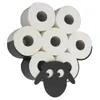 Toilet Roll Holder Sheep Wall Mount Black Metal Paper Wc Tissue Storage Decorative Bathroom Iron 210720