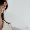 Stud Echt 925 Sterling Silber Ohrringe Für Frauen Barocke Perle C Geometrische Koreanische Ohrringe Luxus Party Chunky Statement Schmuck