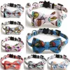 Hawaii vacation Fashion Luxurious Dog Cat Collar Breakaway with Bell and Bow Tie Adjustable Safety Kitty Kitten Set Small Dogs Collars size Blue