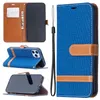 Denim Jeans Canvas Karte Brieftasche Flip Leder Abdeckung Fall für iphone 14 13 12 11 Pro Max XS XR 8 7 6S Plus SE2020