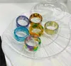 2021 anello tondo geometrico in resina acrilica colorata per le donne gioielli anelli regolabili anelli di partito regali di goccia spedizione