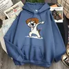 Hip Hop Cool Dog Man Bluza Pocket Polece Casual Z Kapturem Streetwear Mężczyzna Kreskówki Wygodne Kapturem Top Punk Anime Bluza H0909