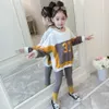 Teen Girls Clothing Letter TröjorHirt + Leggings Tracksuits for Patchwork Costumes Casual Style Kids 210527