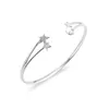 Star Bracelet Settings Pearl Semi Mount 925 Sterling Silver Blank Open Bangle 3 Pieces