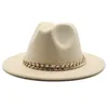 紳士用ウール教会キャップバンドのためのMen039s Fedora Hat Wide Flat Brim Jazz HatsスタイリッシュなTrilby Panama Caps9431098