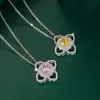 Sunflower Pendant Fashion Yellow Diamond Pink Diamond Necklace Pendant Accessories