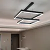 Minimalistische Moderne LED Kroonluchter Huisverlichting Vierkant Slaapkamer Ringen Plafond Gemonteerd Kroonluchter Verlichting Studie Hanglamp