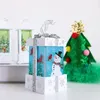 Janela de decorações de natal iluminar casa decorativa iluminada lanterna portátil boneco de neve santa lanternas noite