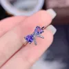 Wedding Rings 2022 Fashion Exquisite 925 Silvery Ring Inlay Purple Zircon Korean Style Bowknot Jewellry For Women Engagement Gifts