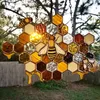 Andere Vogelzubehör-Legierung Waben-Hängeornament Exquisite DIY mehrfarbige Wanddekoration Honig-Sonnenfänger für dekorativen Gartenanhänger