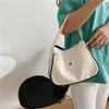 Soft Polyester Fashion Flower Daisy Women Handbag Portable Creative Design Chic Nylon Underarm Shoulder Tote Baguette Bags