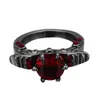 High-grade purple zircon black gold plated skull ring mix size 5-10#