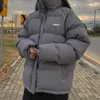 Winter Style Stand-up Collar Loose All-match Cotton Padded Jacket Men and Women Thick Down Student 211008