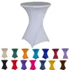 Stretch Okrągły obrus Cocktail Spandex Cloth Bar El Wedding Party White Cover 60/70 / 80 CM Średnica Wielokolor 210626