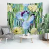 Cilected Tropical Plant Tapisserie Tenture Polyester Mince Bohême Cactus Feuille De Bananier Imprimer Tapisserie Serviette De Plage Coussin 210609