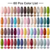 24pcs Pure Color Gel Nails Polish Set Soak Off UV Glitter Varnish Semi Permanent Base Top Coat Matte Nail Lacquers Art Kits