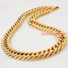 Trendy 17mm Wide Charming 316L Stainless Steel Gold Cuban Curb Chain Men039s Heavy Cool Jewelry Necklace 740quot Gift Chains1689982