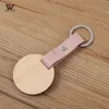 Christmas 2021 Gifts Keychain Phone Straps Keyring Fashion Wooden Leather Laser Engraved Keychains Wood Blank Key chain ornaments