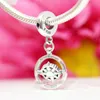 Autêntico Pandora 925 Sterling Silver Charme Spinning Compass Dangle Fit Europe Estilo Pérolas para Pulseira Fazendo Jóias 790099C01