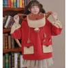 Houzhou Kawaii لطيف المعتاد هوديي المتناثرة أنيمي البلوز الكورية أزياء الشارع الشهير النساء الجمالية الدب طويلة الأكمام معطف 210809