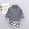 Toddler Boys Girls Sweatshirts Warm Autumn Winter Coat Sweater Baby Kids Long Sleeve Letter Print Tops for Children Clothes 211023
