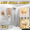 Vägglampa AC85-265V LED Crystal Corridor Sconce Lampor Dra Chain Switch Inomhus Luxury Gold Silver Light Livingroom