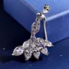 Novo Grande Vintage Vintage Sereia Tartaruga Tartaruga Animal Broche Ouro Cor Liga De Pérolas Cristal Broche Lady Party Pins Pins Presentes