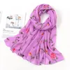 Berets 2022 Spain Luxury Fashion Stitch Floral Viscose Shawl Scarf High Quality Print Wrap Snood Bufandas Muslim Hijab Sjaal