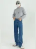 Vintage Schlitz Saum Lose Beiläufige Gerade Denim Jeans Hosen Für Männer Frauen Paar Korea Stil Street Hip Hop Hose Männlich