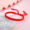 Brins de perles de haute qualité Bracelet tressé chanceux couleur rouge noir fil de nylon Couples faits à la main bracelets réglables bijoux cadeau Fawn22
