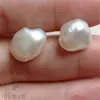 Boucles d'oreilles en perles baroques de couleur blanche, en or 18 carats, bijoux de culture, perle aurore, personnalité fascinante, bricolage, 210616219c