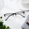 ファッションサングラスフレーム光学男性眼鏡フレームブランドデザイナー半分コンピューター透明な処方メガネ