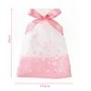 100 st 16x26 cm rosa körsbärsblomstryck transparenta presentförpackningspåsar plastpåse för godis och godis jul wrap2336292