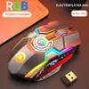 Sem fio recarregável gaming mouse silencioso ergonômico 7 chaves rgb backlit 1600 dpi mouse laptop computador pro gamer