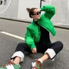 Moda donna piumino da donna 2021FW Casual winderbreaker donna a vento luminoso colore solido ragazze giacche giovani bbv tuta sportiva cappotto verde stile corto
